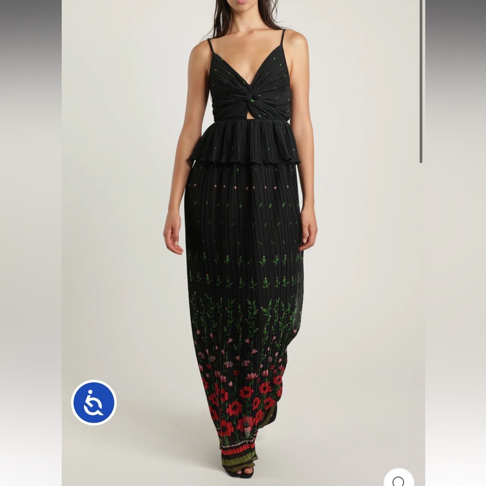 Sabina Musayev Poppy Dipped Pleated Maxi Dress - Picture 4 of 11
